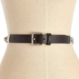 Nautica Women's Accessories Chain Accent Belt Black Size X-Large New